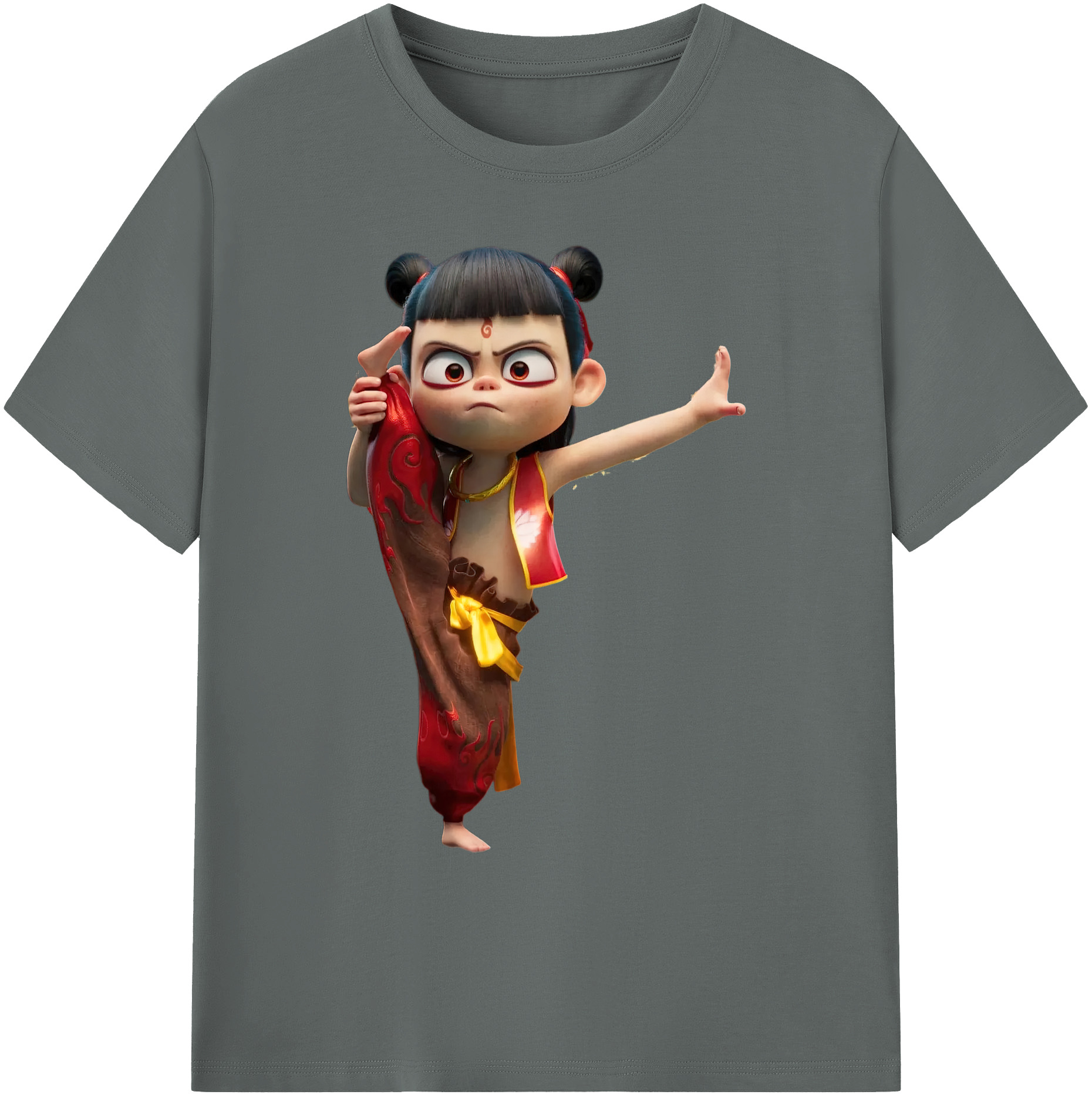 （画像用） Ne Zha 2 ナタ 魔童の大暴れ 綿100％ メンズ半袖Tシャツ｜肌触りやわらか＆通気性